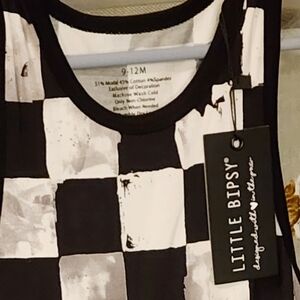 Little Bipsy Black and White Checkered Jumpsuit